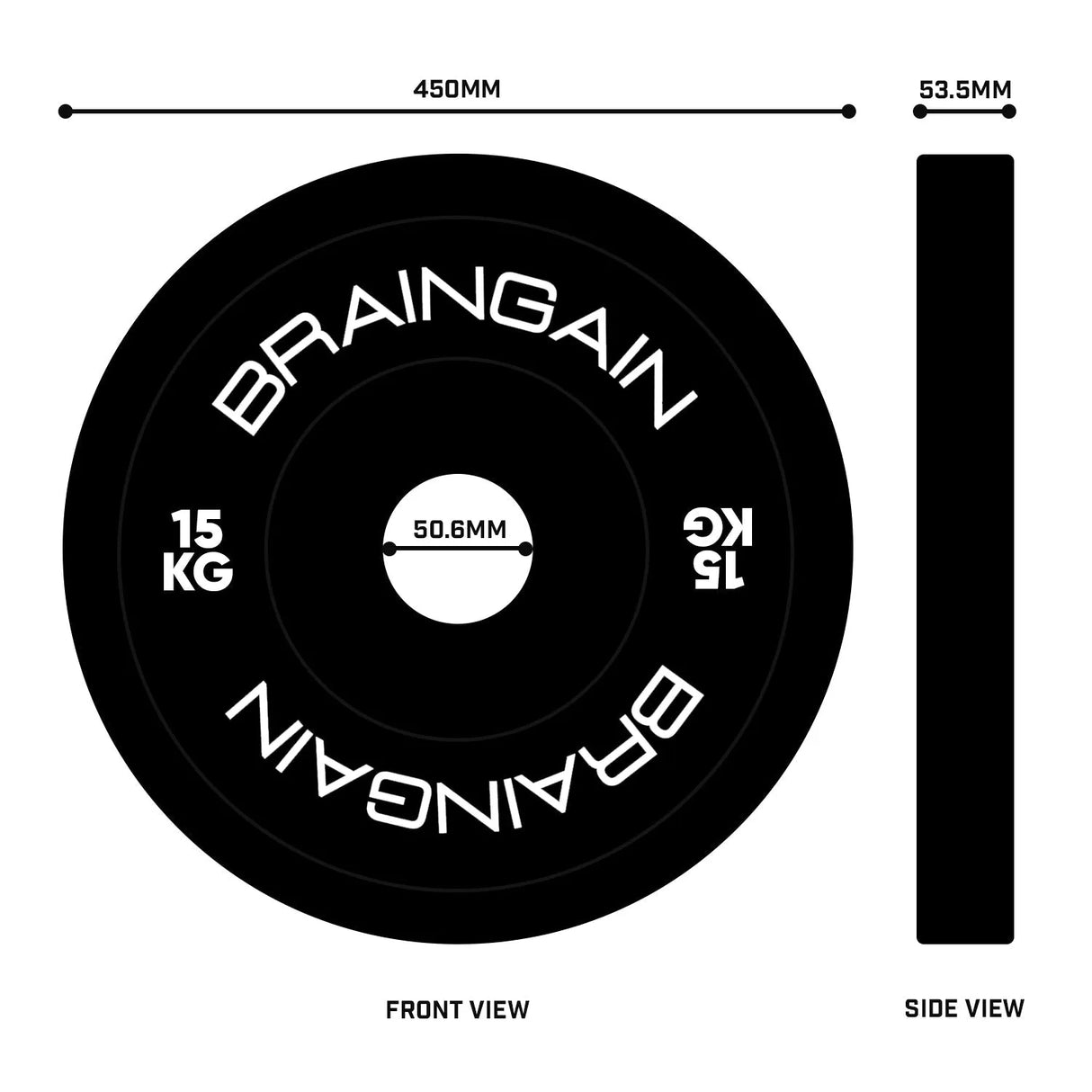 Schwarze HD Bumper Gewichtsscheiben aus Gummi – 5 kg bis 25 kg