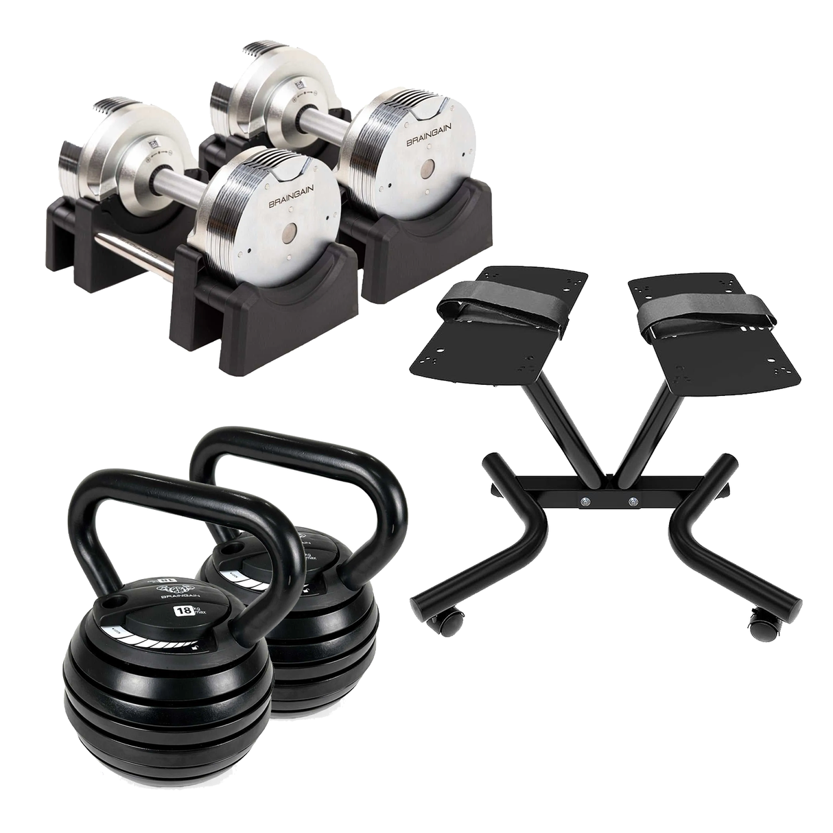 BRAINGAIN Pro Gym Bundle (Chrom oder Schwarz)