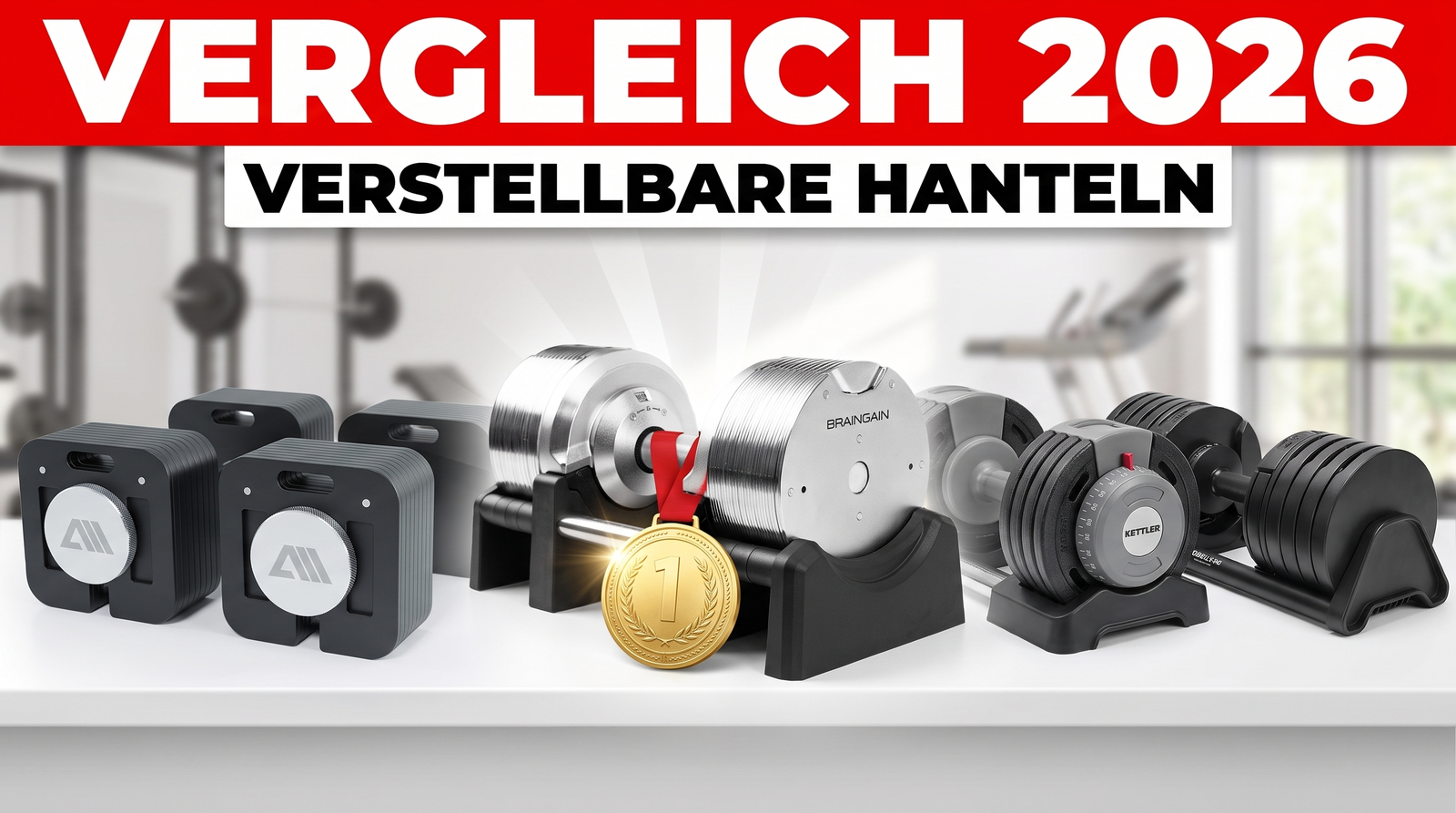 Verstellbare Hanteln 2026 im Vergleich: BrainGain SmartBells Pro auf Platz 1 vor ATLETICA QUAD, Kettler und NÜOBELL