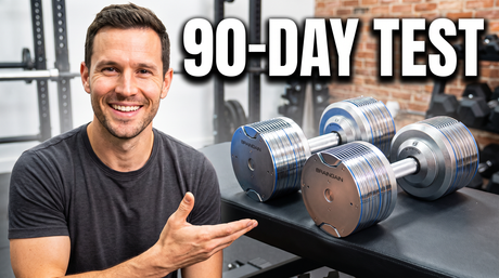 Marc Devlin presenting the BrainGain SmartBells Pro chrome adjustable dumbbells — 90-day test against the NÜOBELL and Bowflex 552