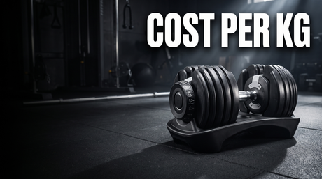 BrainGain SmartBells 24kg black adjustable dumbbell, best value cost per kg in Europe