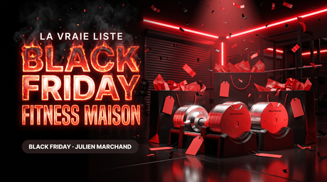 Black Friday fitness maison 2026 – haltères réglables BrainGain SmartBells Pro 41.5 kg Chrome sous un projecteur rouge