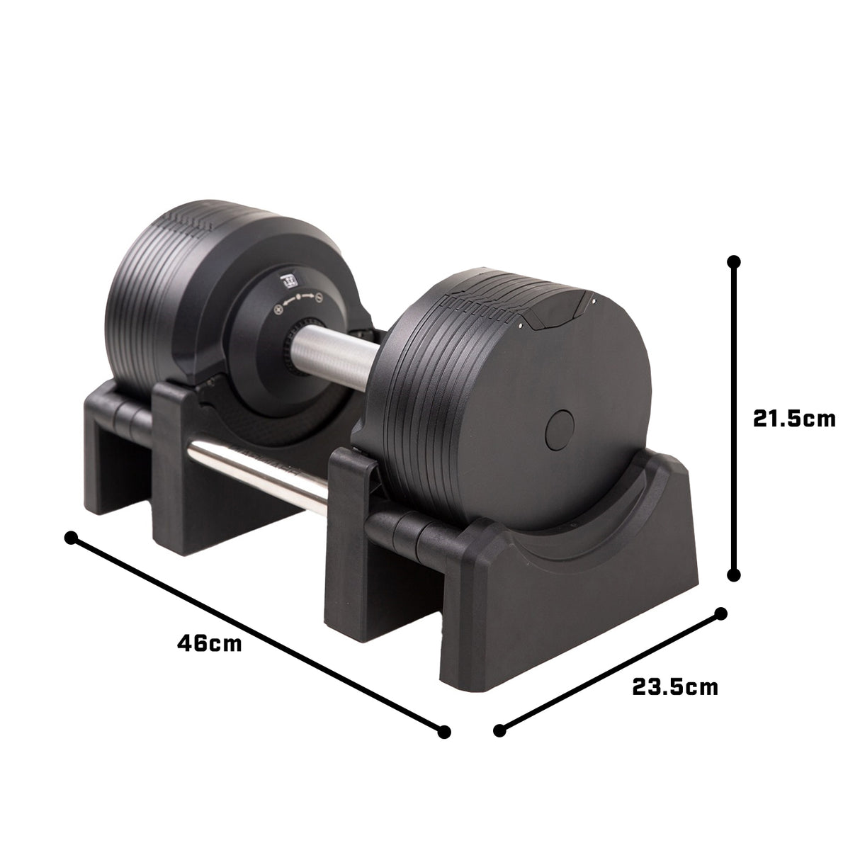 23.5kg Black Adjustable Dumbbell (Pair) - 1.5kg Increment