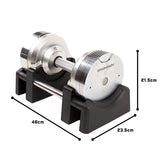 23.5kg Chrome Adjustable Dumbbell (Pair) - 1.5kg Increment