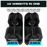 24kg Adjustable Dumbbell (Pair)