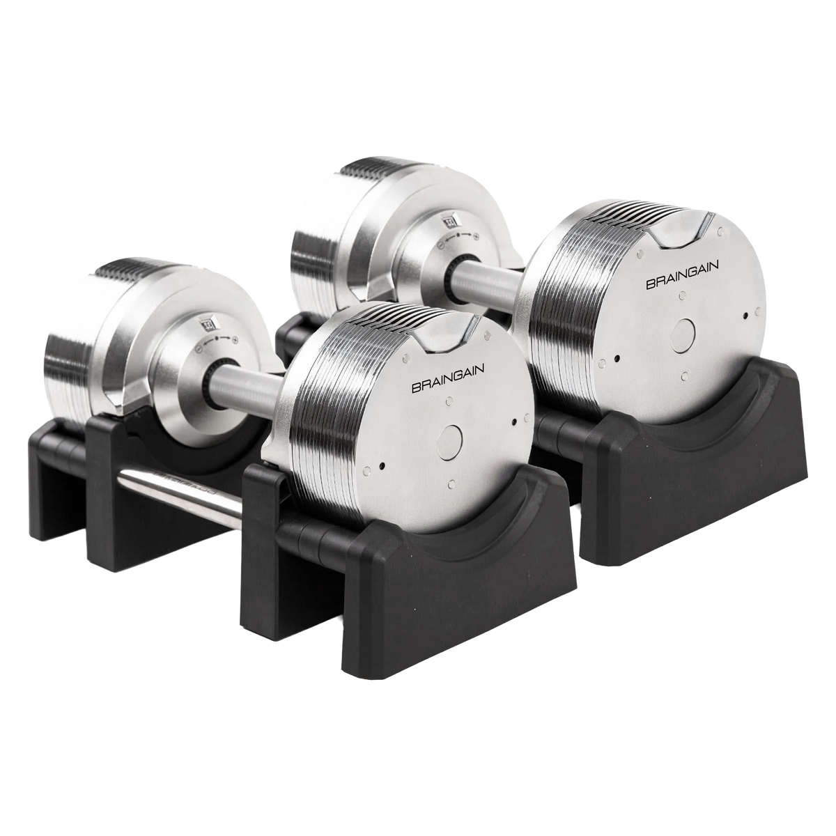 BRAINGAIN Chrome Adjustable Dumbbells