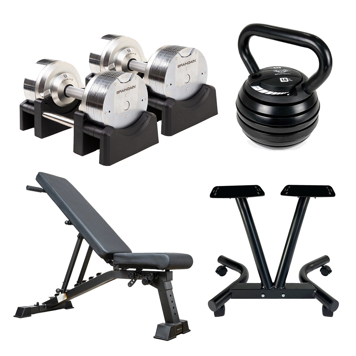 BRAINGAIN Pro Gym Bundle (Silber oder Schwarz)