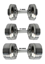 41.5kg Chrome Adjustable Dumbbell (Pair) - 1.5kg Increment