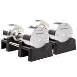 41.5kg Chrome Adjustable Dumbbell (Pair) - 1.5kg Increment