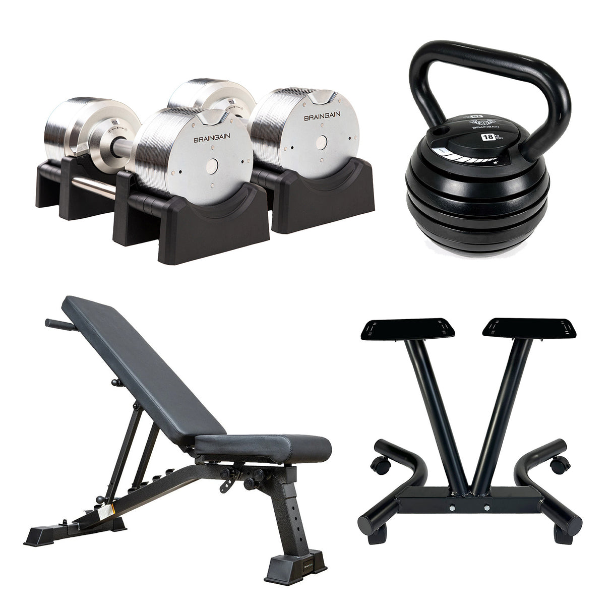 BRAINGAIN Ultimate Gym Bundle (Silber oder Schwarz)