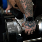 Pair of BRAINGAIN 41.5kg chrome adjustable dumbbells with display stand for home or commercial gym use