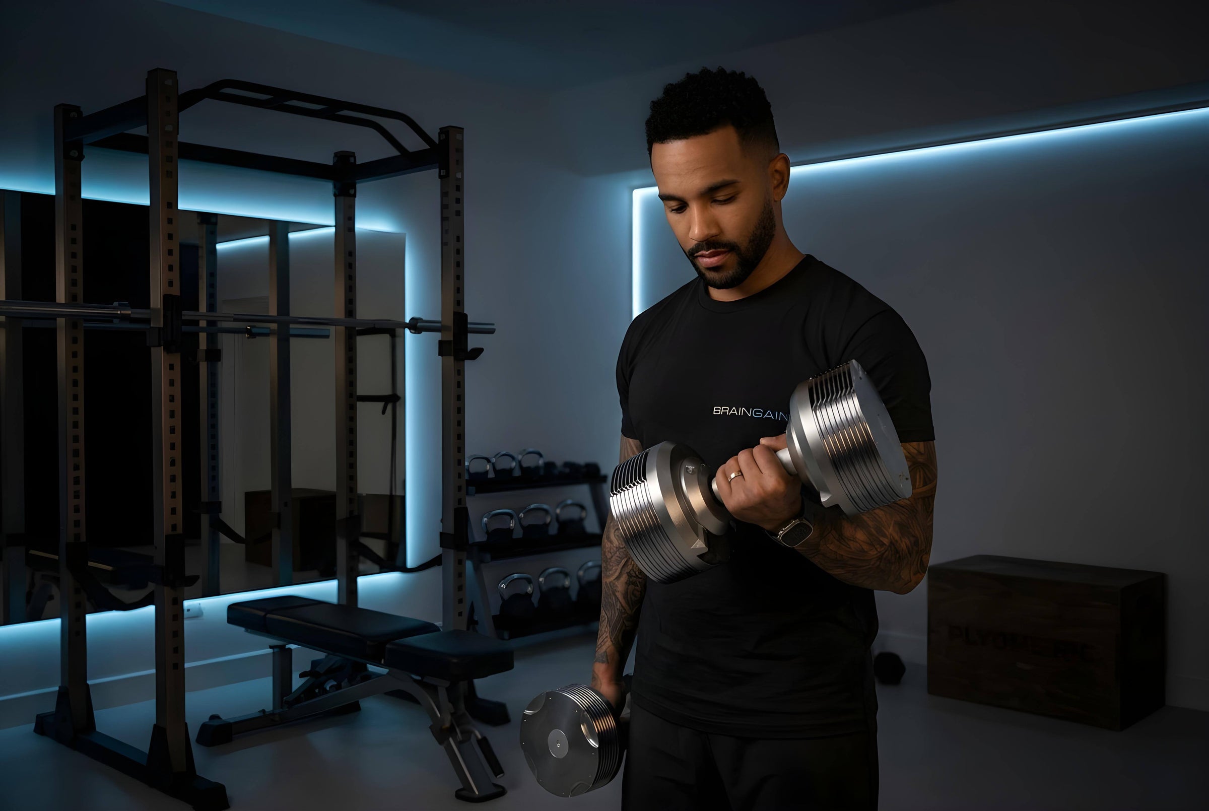 Person training at home
